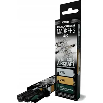 AK INTERACTIVE RCM111 SADA POPISOVAČŮ REAL COLORS: LETADLA OSY WWII - VZORY