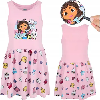 Dívčí šaty Gábinin Kouzelný Domek Růžové BAVLNĚNÉ šaty na ramínka, dívčí 92cm