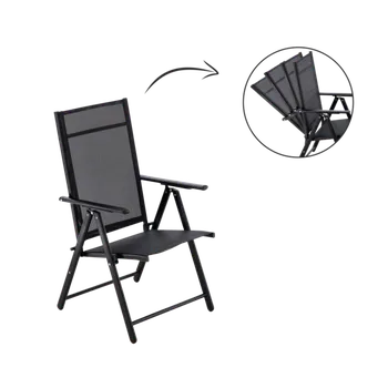 Pro-Tech shop Skládací zahradní židle černá 66x53x107cm 62466&nbsp;TIH3484