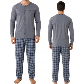 Pánské pyžamo PÁNSKÉ PYŽAMO 100% BAVLNA KOSTKOVANÉ KALHOTY *L