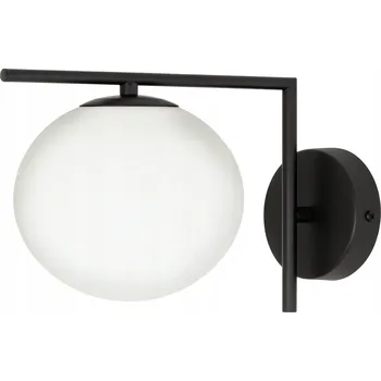 Nástěnné svítidlo Černé nástěnné svítidlo Milano Sun s mléčným skleněným stínidlem
