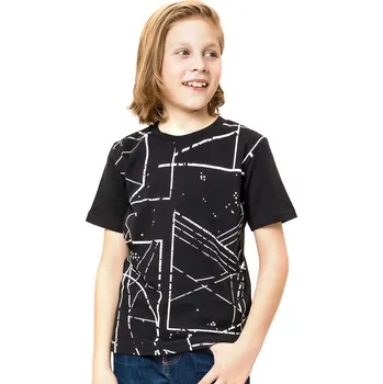 Chlapecké tričko Winkiki Kids Wear Chlapecké tričko Geometry - černá Velikost: 158
