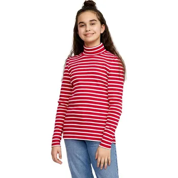 Dívčí tričko Winkiki Kids Wear Dívčí rolák Colourful Dreams - červená - pruhy Velikost: 128