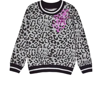 Dívčí oblečení Winkiki Kids Wear Dívčí mikina Leopard - šedý melanž Velikost: 140