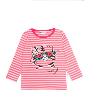 Winkiki Kids Wear Dívčí tričko s dlouhým rukávem Tropical - růžová - pruhy Velikost: 98