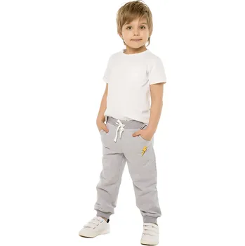 Winkiki Kids Wear Chlapecké tepláky Super Power - šedý melanž Velikost: 116