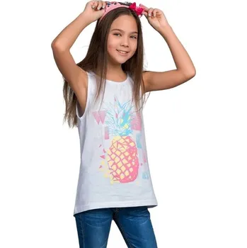 Dívčí tílko Winkiki Kids Wear Dívčí tílko Ananas - bílá Velikost: 158