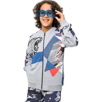 Chlapecká mikina Winkiki Kids Wear Chlapecká mikina Extreme Strong - šedý melanž/kobaltová Velikost: 164