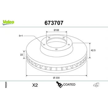 Brzdový kotouč Brzdový kotouč VALEO 673707