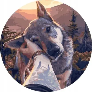 Malování podle čísel 40x40 na kulatém rámu Twoje Hobby