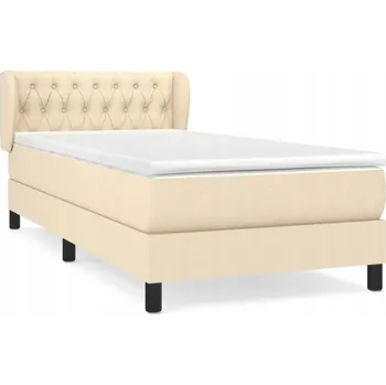 Postel Kontinentální postel krémová s matrací 193 x 93 x 78/88 cm