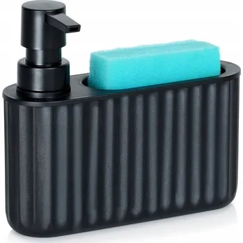 Dávkovač mýdla Dávkovač tekutiny na nádobí s nádobkou na houbičku, černý, 400 ml