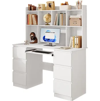 Psací stůl Obdélníkový psací stůl Muvu 130 x 50 x 146 cm bílý