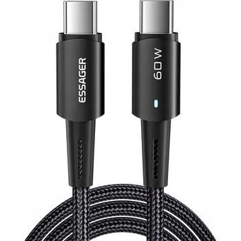 Datový kabel Kabel ESSAGER USB-C - USB-C 2 m černý
