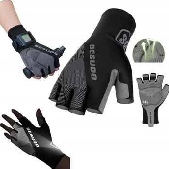 Cyklistické rukavice Cyklistické Gelové Rukavice Bez Prstů MTB Letní Prodyšné Reflexní XXL