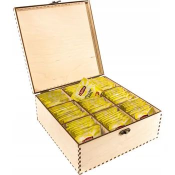 Dóza na potraviny Čajová dóza s 9 přihrádkami, organizér na čaj s gravírováním Čaj