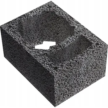 Komín Komínová tvárnice KW 36x36x24 cm pro odvod spalin a kouře, keramzit, obestavba komínu, šalování