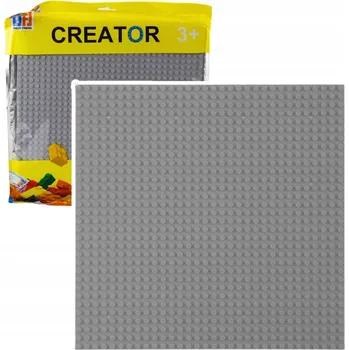 ostatní stavebnice Stavební deska pod kostky, šedá, 25,5 x 25,5 cm