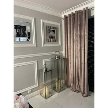 Obraz Závěs s kamínky Kasandra 140x250 PUDROVÁ (možnost zkrácení)