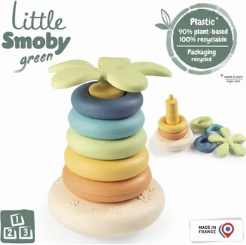 Hračka pro nejmenší SMOBY 140603 Little Smoby Pyramida Roly Poly, 100% recyklovatelné, 12m+