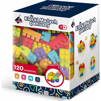 ostatní stavebnice STAVEBNICE MALÝ GENIUS CIHLY A KOLA - 120 DÍLKŮ STAVEBNICE