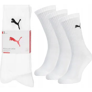 Pánské ponožky Puma Premium Regular Crew dlouhé ponožky bílé 3-pár 39/42