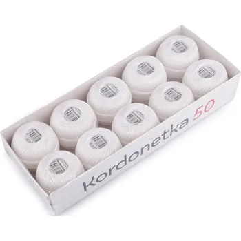 Příze Kordonetka 20 g, střední, 8002/50 bílá