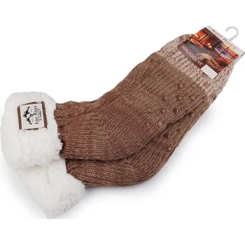 Pánské ponožky Pánské ponožky zimní s kožíškem a protiskluzem Emi Ross, velké, 14 (vel. 39-42) béžová