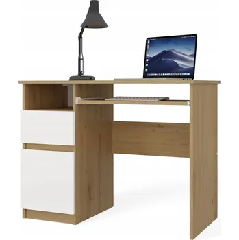 Psací stůl Obdélníkový psací stůl TopEshop 98,5 x 51 x 75,5 cm bílý, dub artisan