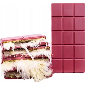 Čokoláda Čokoláda andělské vlasy růžová rubínová Callebaut náplň pistácie