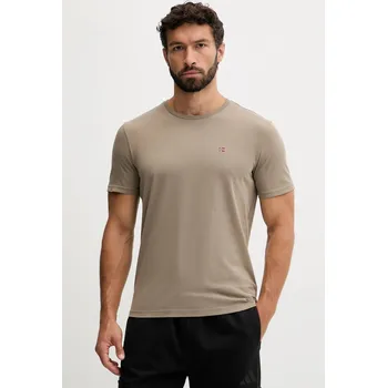 Pánské tričko Bavlněné tričko Napapijri Salis NP0A4H8DN1T1 hnědá 84X, vel. M