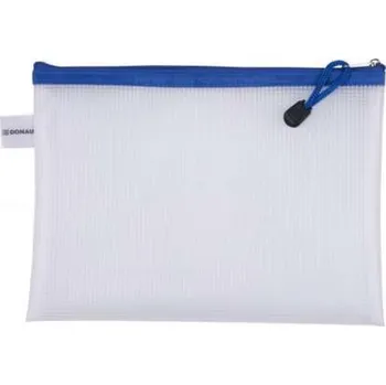 Síťovaná zipová obálka Donau - A5, modrá, 1 ks
