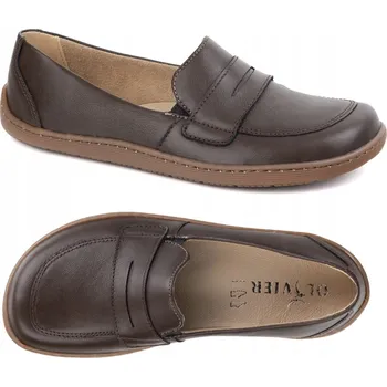 Dámské mokasíny BAREFOOT Elegantní dámské minimalistické mokasíny 1280 hnědé, velikost 42