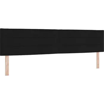 Černé čalouněné čelo 200 x 7 x 88 cm, nastavitelné 78-88 cm