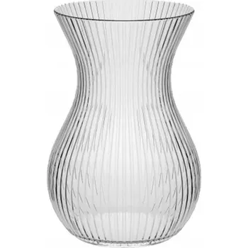 Váza Skleněná rýhovaná váza na květiny s proužky