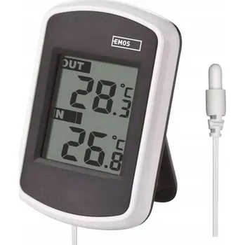 Domácí teploměr Teploměr Emos 18 × 57 × 85 mm s drátovou sondou 2 m