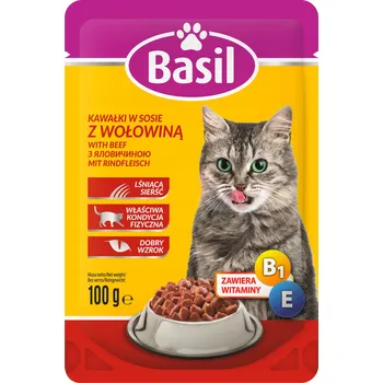 Krmivo pro kočku Basil mokré krmivo pro kočky kapsička 100 g s hovězím masem