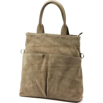 Kabelka Vera Pelle shopper kabelka z pravé kůže béžová