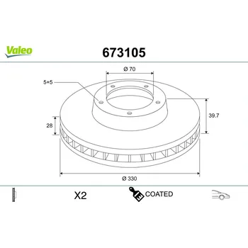 Brzdový kotouč Brzdový kotouč VALEO 673105