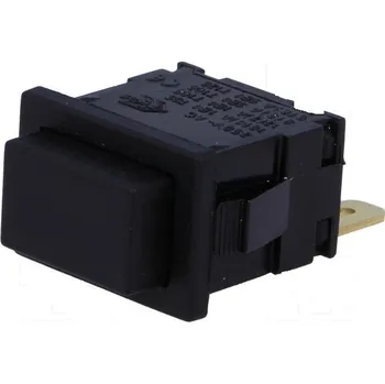 vypínač BULGIN Tlačítkový spínač hranatý 1x spín. ON-OFF černý