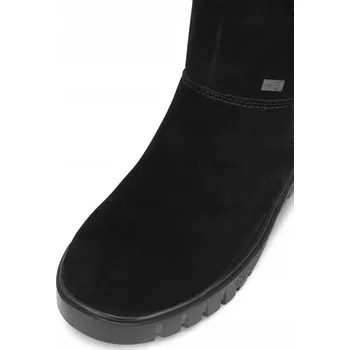 Dámská zimní obuv Rieker černé boty dámské kotníkové boty přírodní nubuková kůže zimní zateplené 40