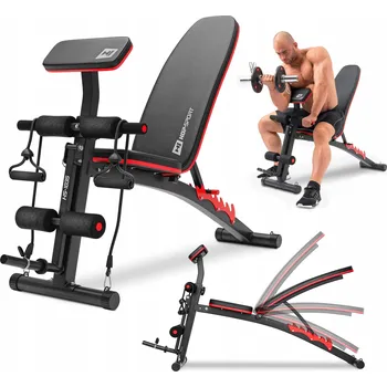 Tréninková lavice s bicepsovou opěrkou Hop-Sport nastavitelná šikmá, robustní