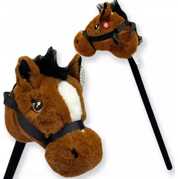 plyšák 168153 SUN-DAY KONÍK KŮŇ NA TYČI SE ZVUKEM 2 VZORY 70 CM