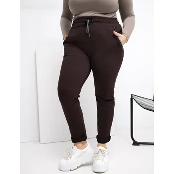 Tmavě hnědé tepláky RELEVANCE hnědá 3518099