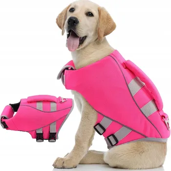 Obleček pro psa Záchranná vesta pro psa s úchytem RŮŽOVÁ 2XL