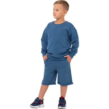Winkiki Kids Wear Chlapecká sportovní tepláková souprava (mikina + kraťasy) - tmavě modrá Velikost: 152