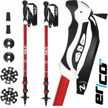 Trekingová hůl TREKINGOVÉ HOLE SKLÁDACÍ NASTAVITELNÉ HLINÍKOVÉ LEHKÉ TELESKOPICKÉ