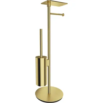 Omnires Modern Project stojan na toaletní papír s wc štětkou mosaz MP60820BSB