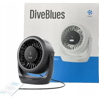 Domácí ventilátor Stolní USB ventilátor Diveblues D5001 – tichý, 5 rychlostí, 360° turbo
