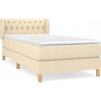 Postel Kontinentální postel krémová s matrací 193 x 93 x 78/88 cm